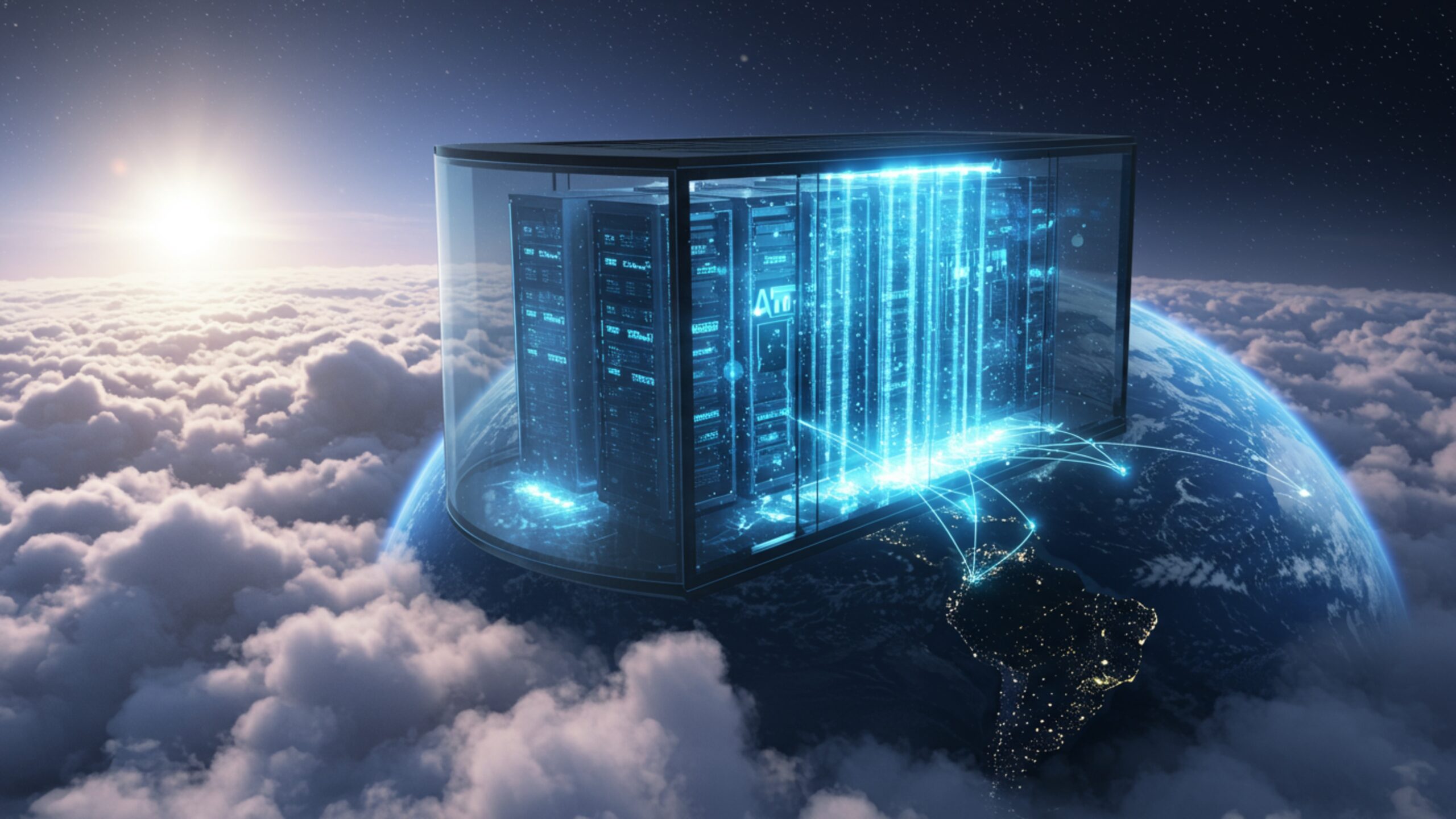 Download Floating AI Data Center Above the Clouds – 100 AI-Generated 4K JPGs (Royalty-Free)