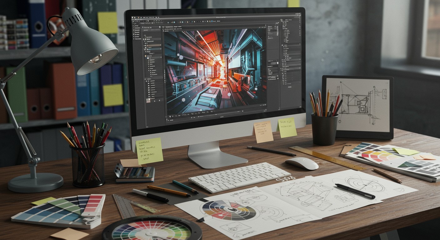 Download Creative Designer Desk Images – 100 Cinematic JPGs (Royalty-Free)