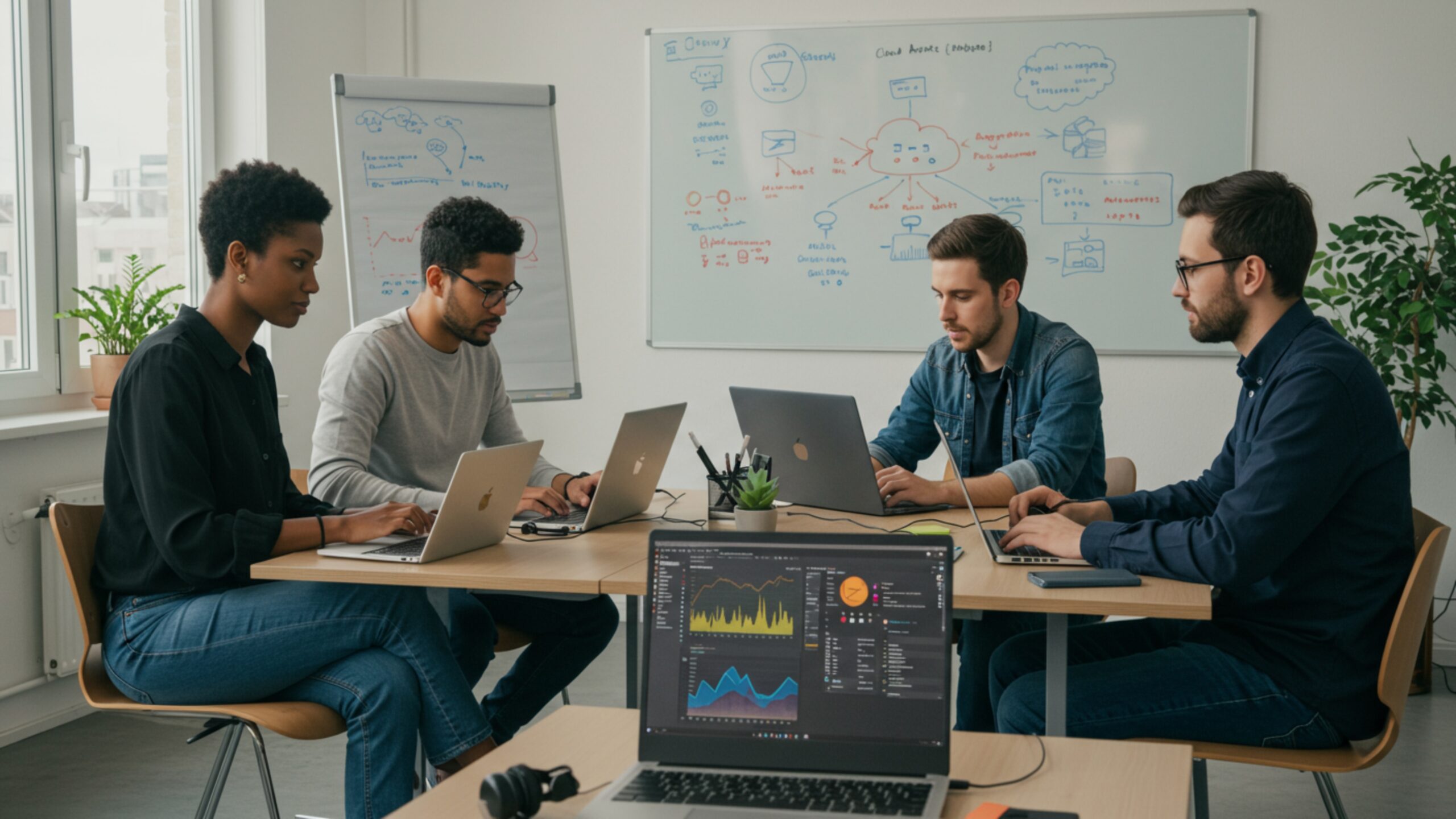 Download Developer Team Working on Cloud Infrastructure – 100 AI-Generated 4K JPGs (Royalty-Free)