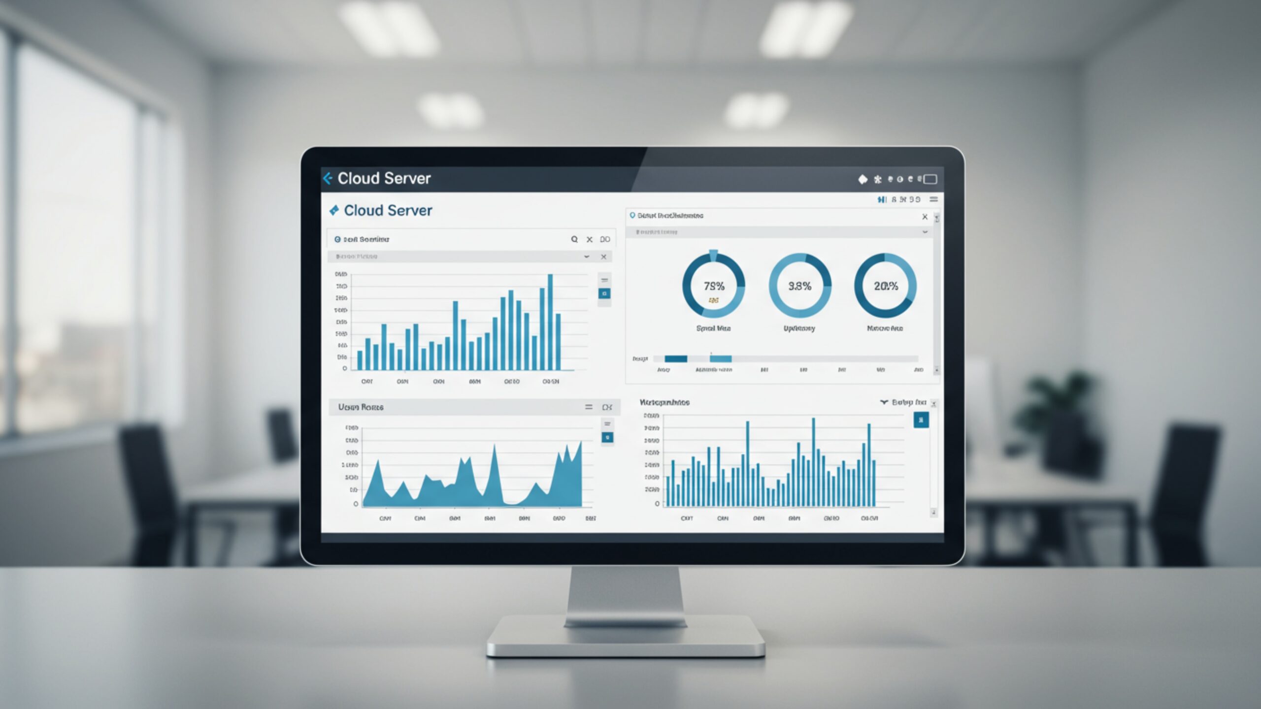 Download Clean Cloud Monitoring Dashboard Interface – 100 AI-Generated 4K JPGs (Royalty-Free)