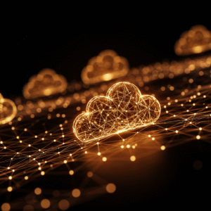 Cloud tech and saas art by pixlelo.com
