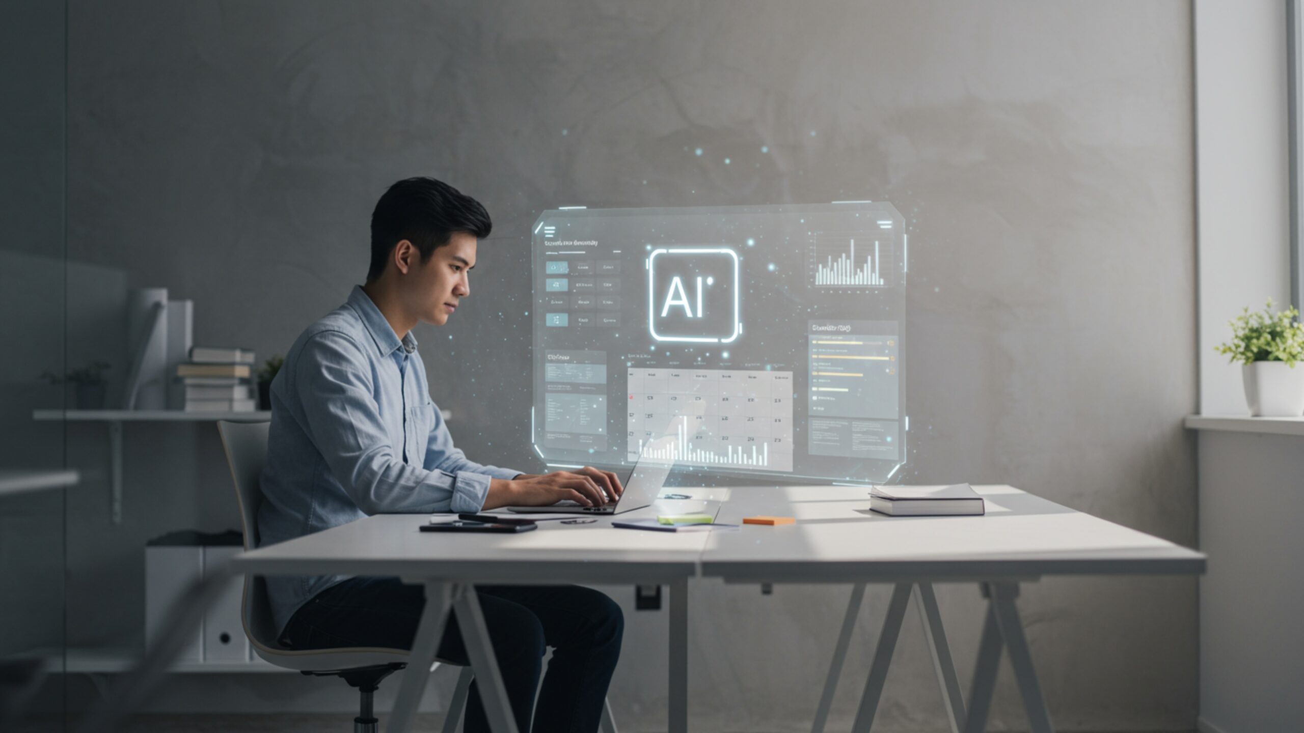 Download AI Productivity Assistant in Office 4K Images – 100 Cinematic 4K JPGs (Royalty-Free)